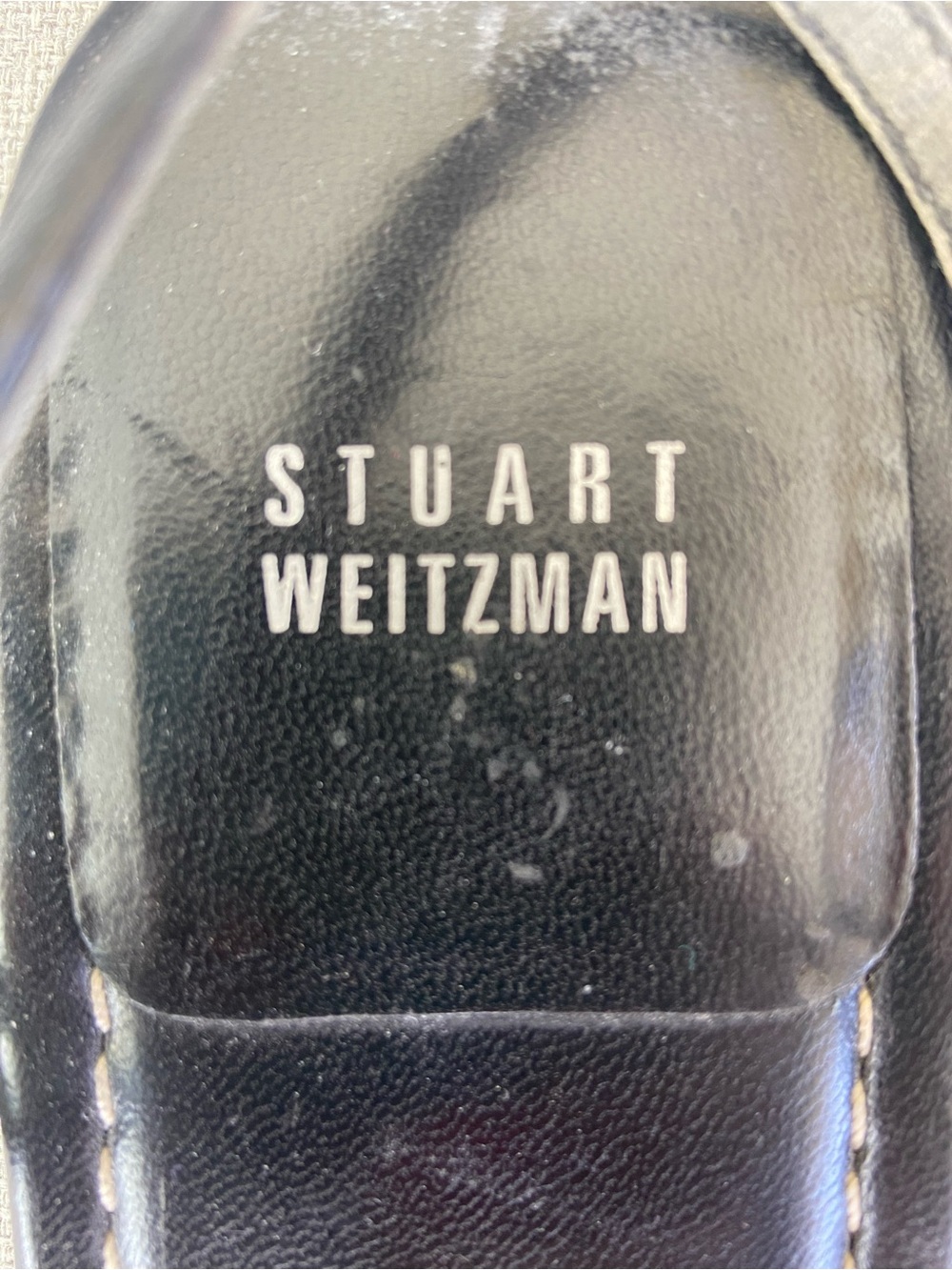 Stuart Weitzman Black Leather Chain-Accent Sandals - Picture 2 of 7